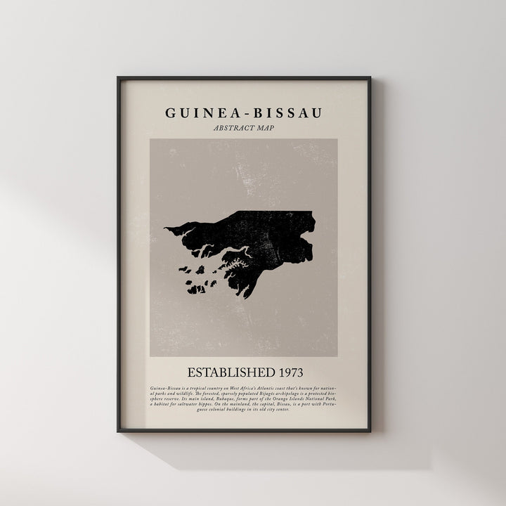 Guinea-bissau Map Vintage Abstract Wall Art Print Picasso + Matisse Inspired Travel Poster