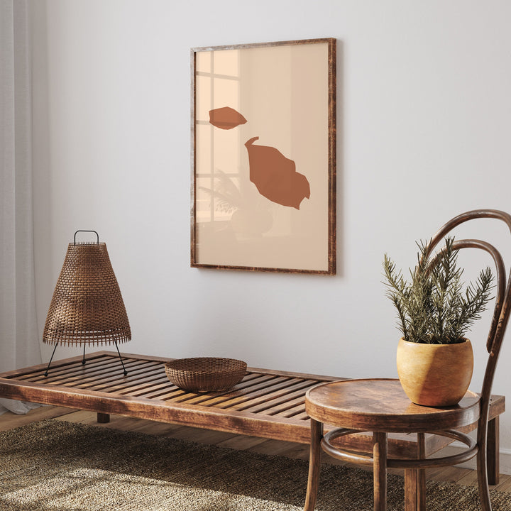 Malta Map Boho Wall Art Print Mid Century Travel Poster