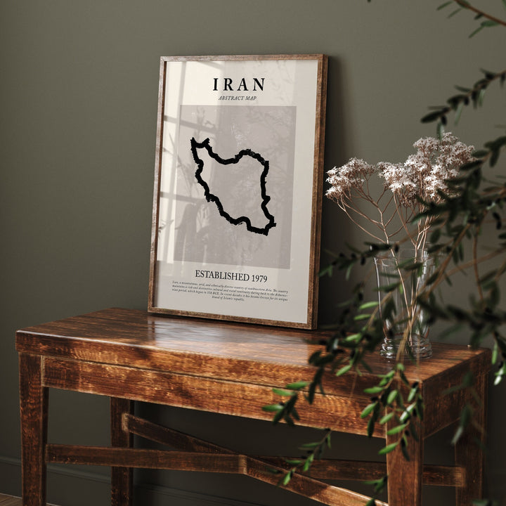 Iran Map Vintage Abstract Wall Art Print Picasso + Matisse Inspired Travel Poster