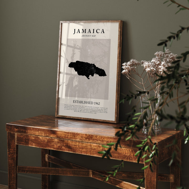 Jamaica Map Vintage Abstract Wall Art Print Picasso + Matisse Inspired Travel Poster