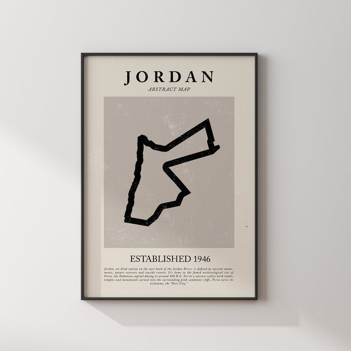 Jordan Map Vintage Abstract Wall Art Print Picasso + Matisse Inspired Travel Poster
