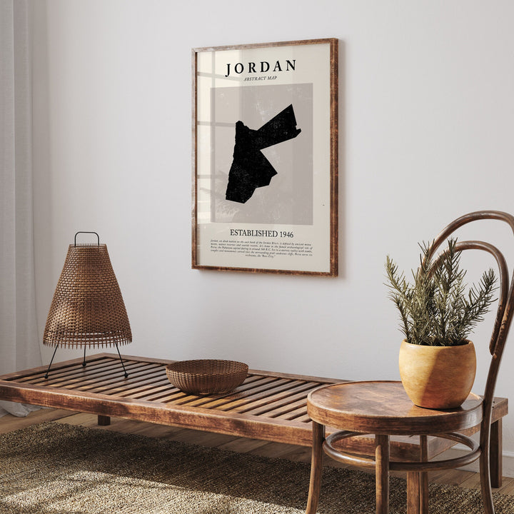 Jordan Map Vintage Abstract Wall Art Print Picasso + Matisse Inspired Travel Poster