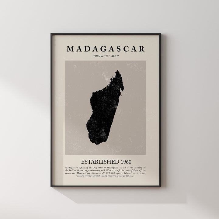 Madagascar Map Vintage Abstract Wall Art Print Picasso + Matisse Inspired Travel Poster