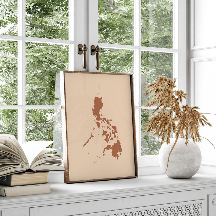 Philippines Map Boho Wall Art Print Mid Century Travel Poster