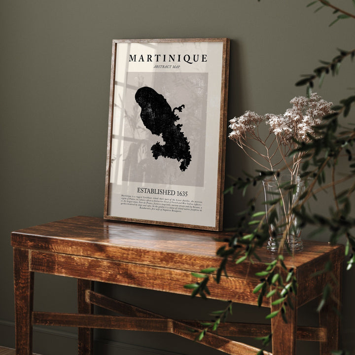 Martinique Map Vintage Abstract Wall Art Print Picasso + Matisse Inspired Travel Poster