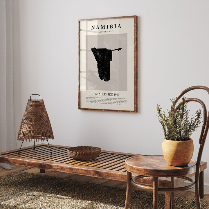 Namibia Map Vintage Abstract Wall Art Print Picasso + Matisse Inspired Travel Poster