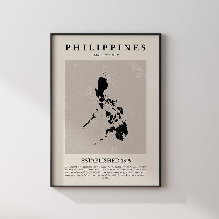 Philippines Map Vintage Abstract Wall Art Print Picasso + Matisse Inspired Travel Poster