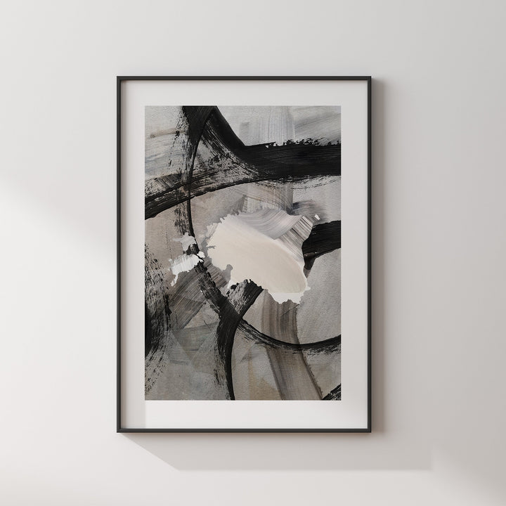 Estonia Map | Black & Grey Abstract Painting Map of Estonia Wall Art Print | Traval Poster