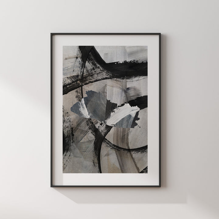 El Salvador Map | Black & Grey Abstract Painting Map of El Salvador Wall Art Print | Traval Poster