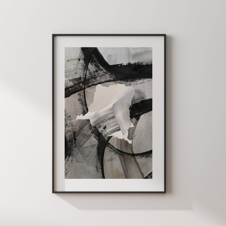 Congo Map | Black & Grey Abstract Painting Map of Congo Wall Art Print | Traval Poster