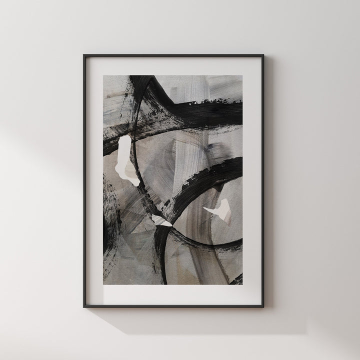 Comoros Map | Black & Grey Abstract Painting Map of Comoros Wall Art Print | Comoros Traval Poster