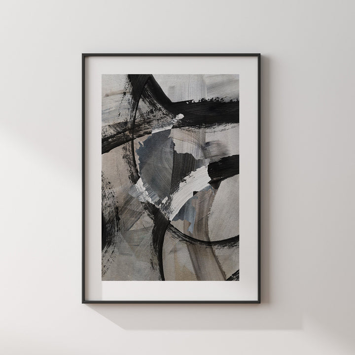 Colombia Map | Black & Grey Abstract Painting Map of Colombia Wall Art Print | Colombia Traval Poster