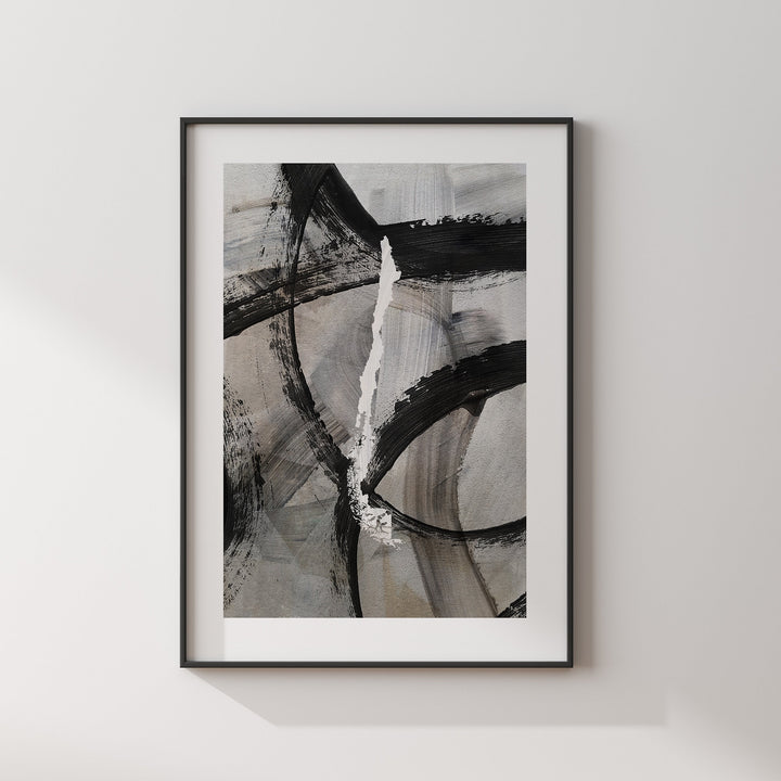Chile Map | Black & Grey Abstract Painting Map of Chile Wall Art Print | Chile Traval Poster