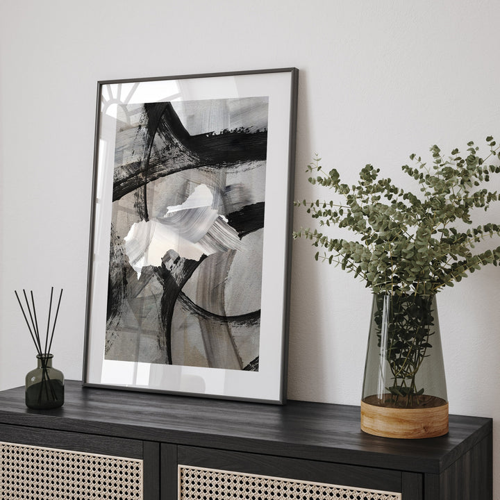 Central African Republic Map | Black & Grey Abstract Painting Map of Central African Republic Wall Art Print | Central African Traval Poster