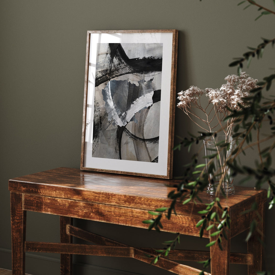 Cambodia Map | Black & Grey Abstract Painting Map of Cambodia Wall Art Print | Cambodia Traval Poster