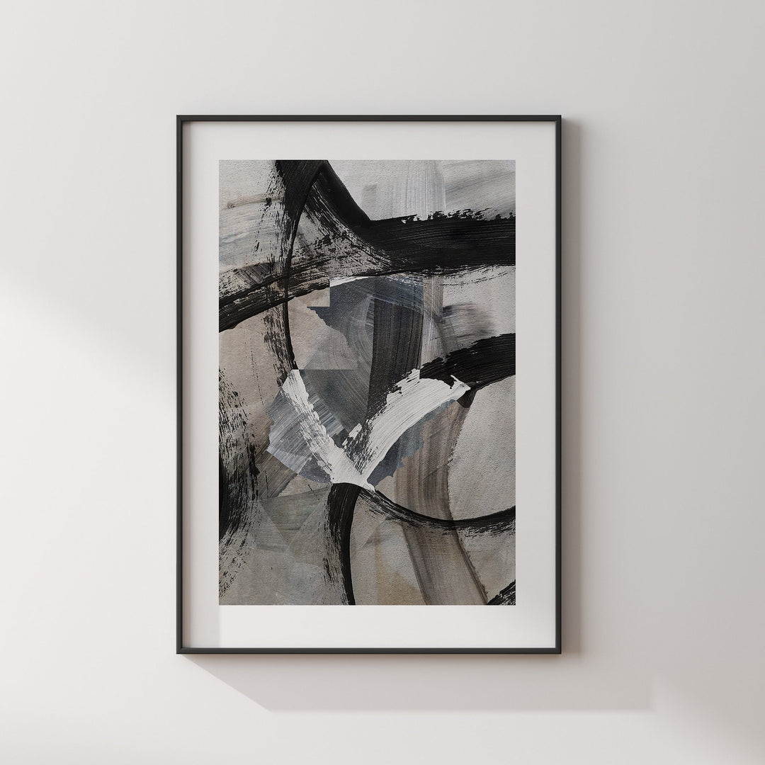Guatemala Map | Black & Grey Abstract Painting Map of Guatemala Wall Art Print | Guatemala Traval Poster