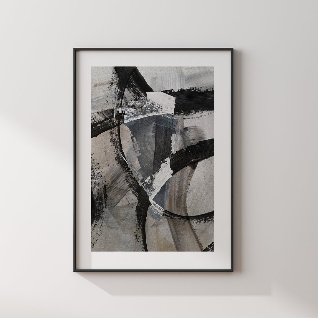 Gibraltar Map | Black & Grey Abstract Painting Map of Gibraltar Wall Art Print | Gibraltar Traval Poster