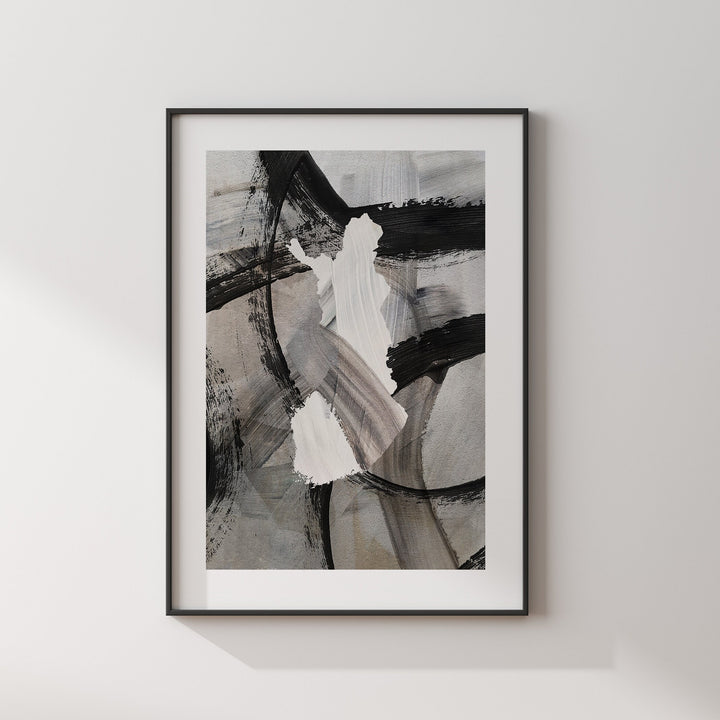Finland Map | Black & Grey Abstract Painting Map of France Wall Art Print | France Traval Poster