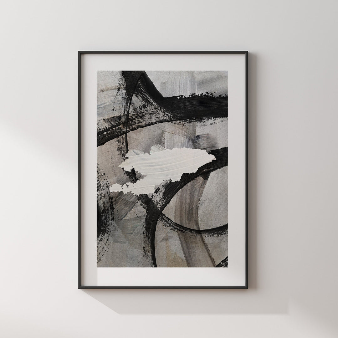 Kyrgyzstan Map | Black & Grey Abstract Painting Map of Kyrgyzstan Wall Art Print | Kyrgyzstan Traval Poster