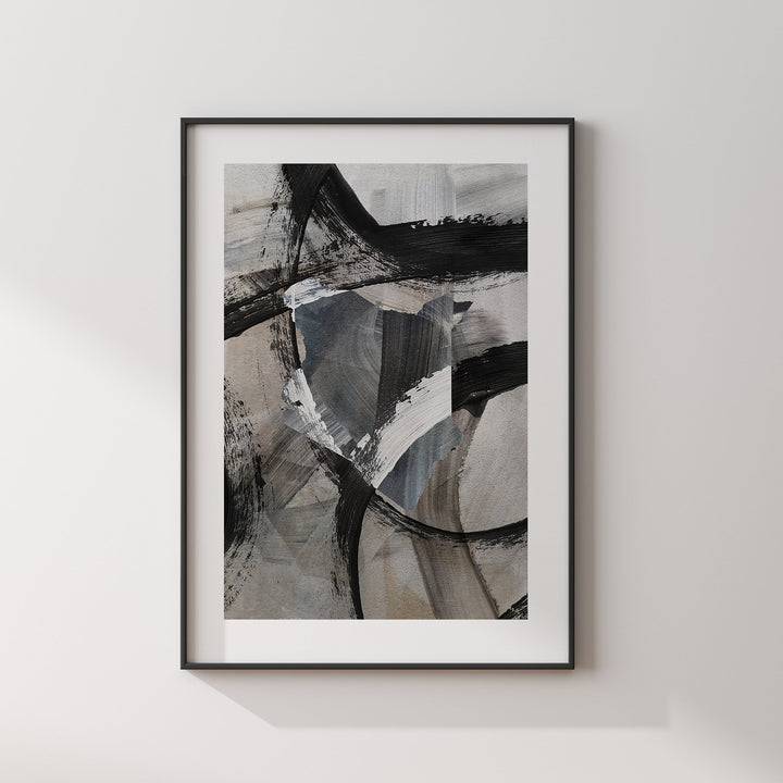 Kenya Map | Black & Grey Abstract Painting Map of Kenya Wall Art Print | Kenya Traval Poster