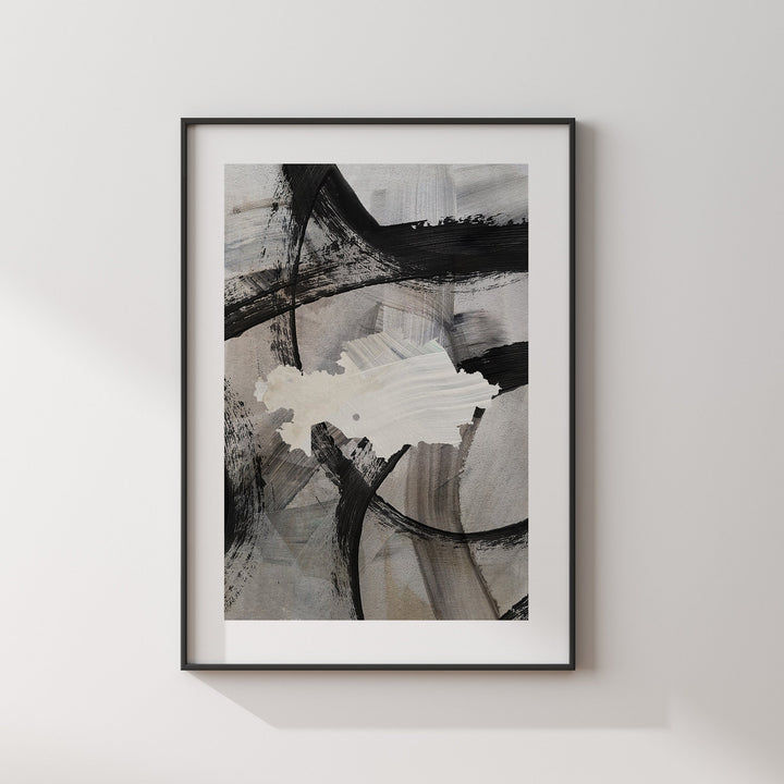 Kazakhstan Map | Black & Grey Abstract Painting Map of Kazakhstan Wall Art Print | Kazakhstan Traval Poster