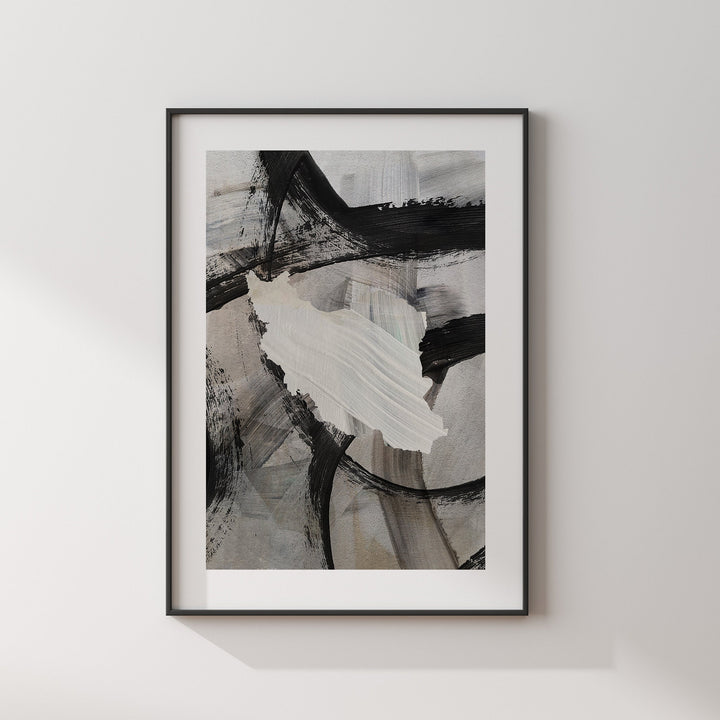 Iran Map | Black & Grey Abstract Painting Map of Iran Wall Art Print | Iran Traval Poster