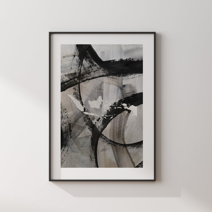 Indonesia Map | Black & Grey Abstract Painting Map of Indonesia Wall Art Print | Indonesia Traval Poster