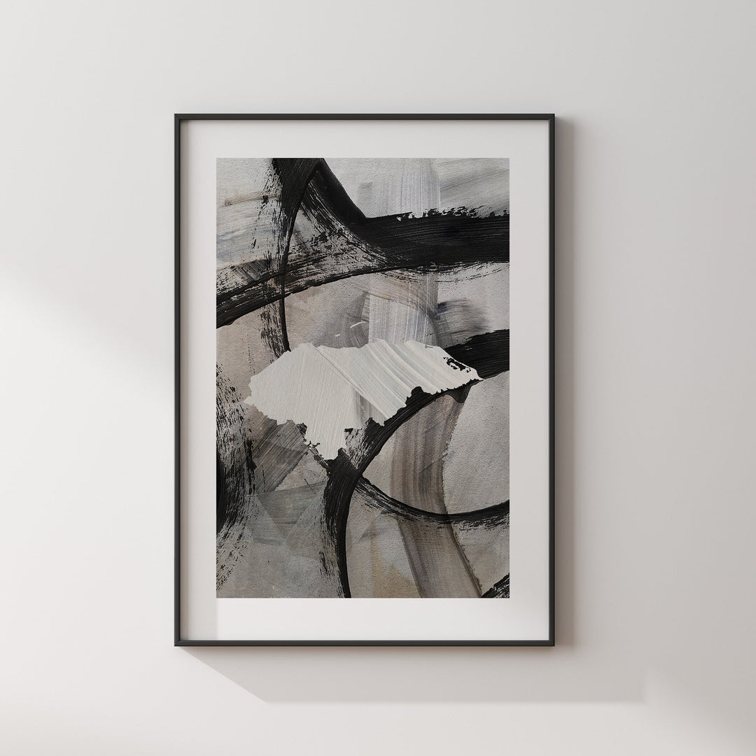 Honduras Map | Black & Grey Abstract Painting Map of Honduras Wall Art Print | Honduras Traval Poster