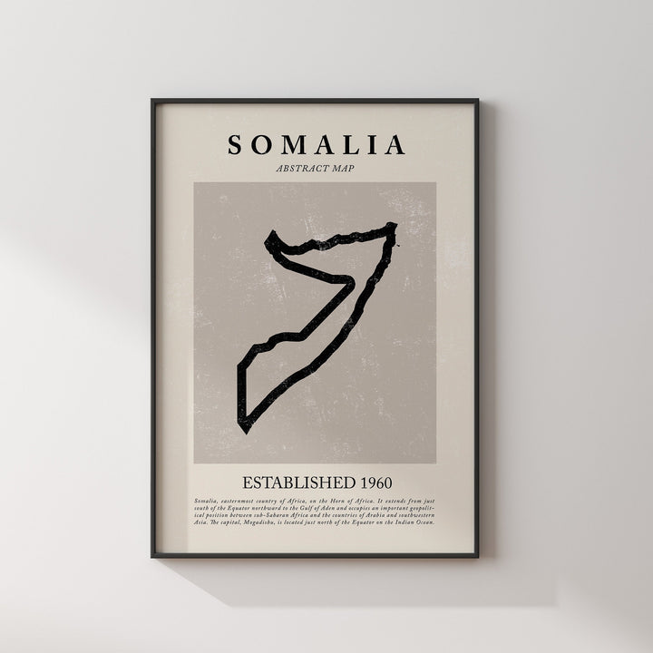 Abstract Somalia Map Vintage Wall Art Print Picasso + Matisse Inspired Travel Poster
