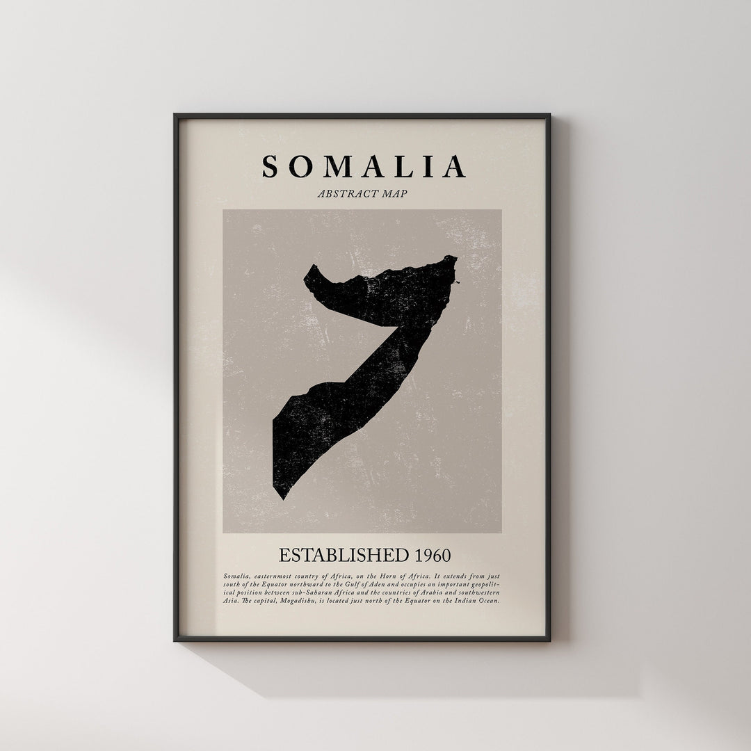 Abstract Somalia Map Vintage Wall Art Print Picasso + Matisse Inspired Travel Poster