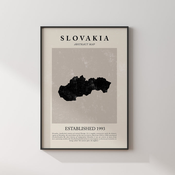 Abstract Slovakia Map Vintage Wall Art Print Picasso + Matisse Inspired Travel Poster