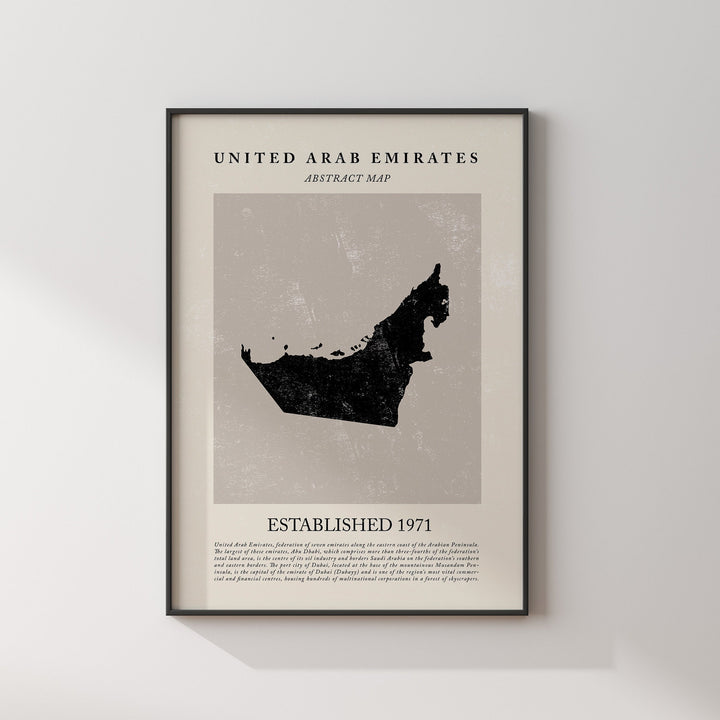 Abstract United Arab Emirates Map Vintage Wall Art Print Picasso + Matisse Inspired Travel Poster OE UAE