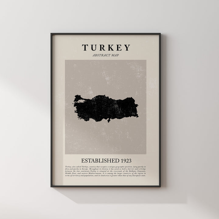 Abstract Turkey Map Vintage Wall Art Print Picasso + Matisse Inspired Travel Poster