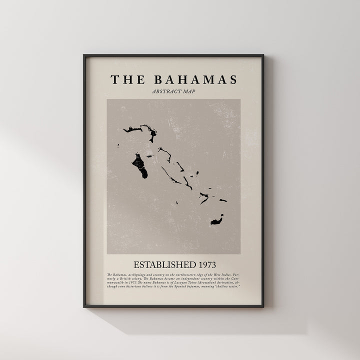 Abstract The Bahamas Map Vintage Wall Art Print Picasso + Matisse Inspired Travel Poster