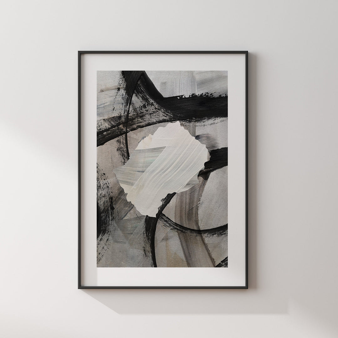 Lesotho Map | Black & Grey Abstract Painting Map of Lesotho Wall Art Print | Lesotho Traval Poster