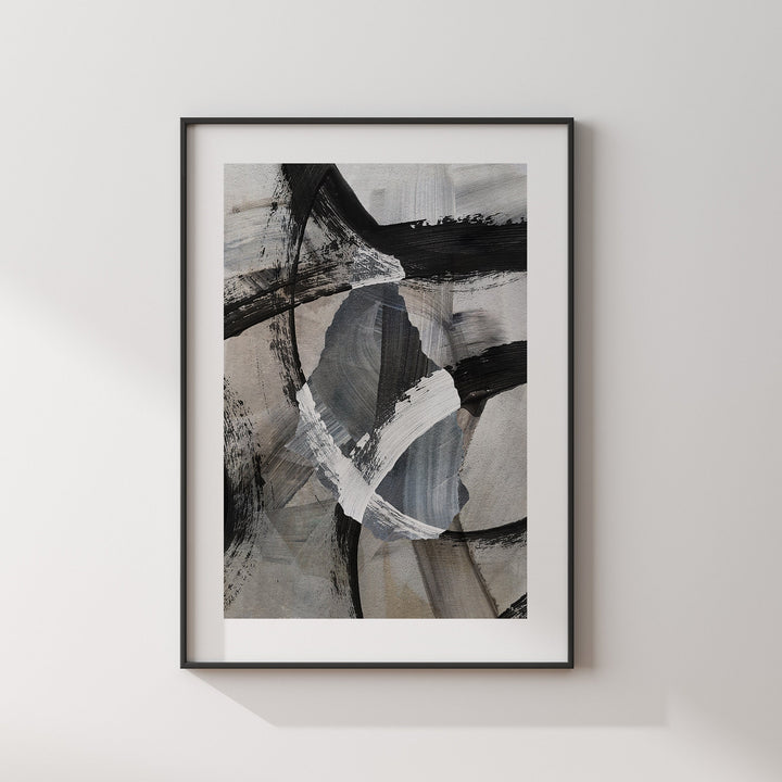 Montserrat Map | Black & Grey Abstract Painting Map of Montserrat Wall Art Print | Montserrat Traval Poster