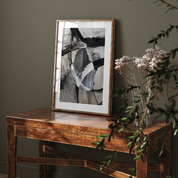 Montserrat Map | Black & Grey Abstract Painting Map of Montserrat Wall Art Print | Montserrat Traval Poster