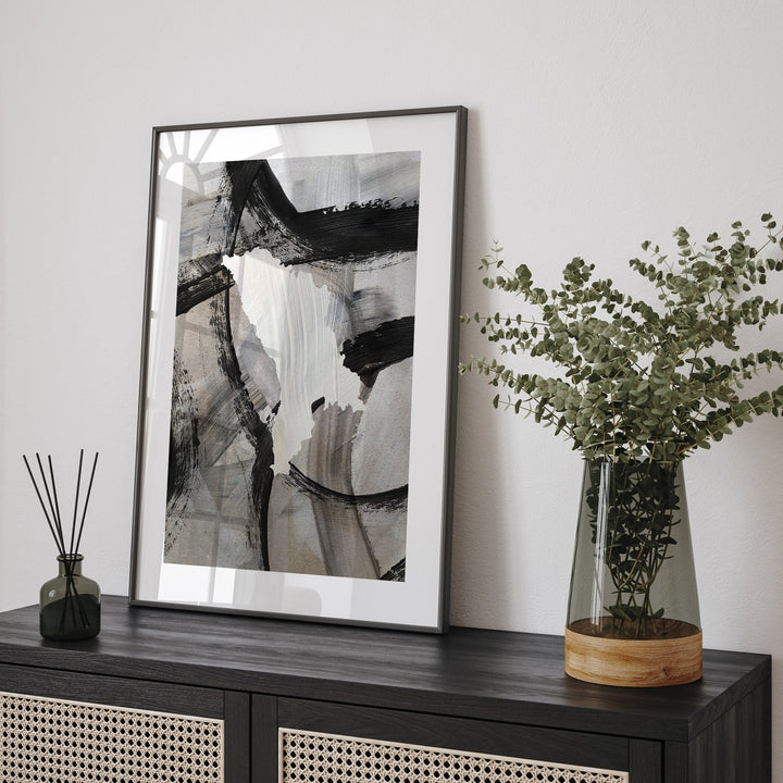 Moldova Map | Black & Grey Abstract Painting Map of Moldova Wall Art Print | Moldova Traval Poster