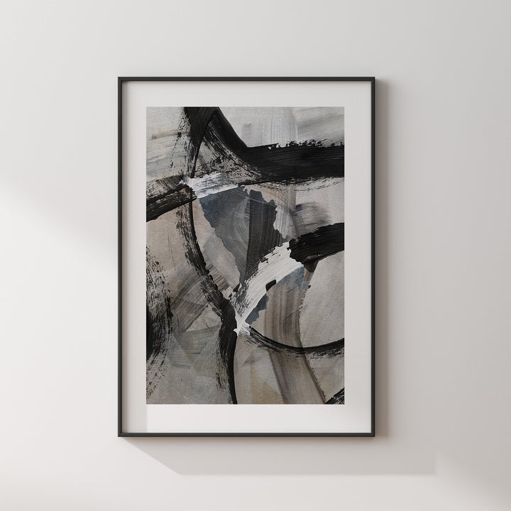 Moldova Map | Black & Grey Abstract Painting Map of Moldova Wall Art Print | Moldova Traval Poster