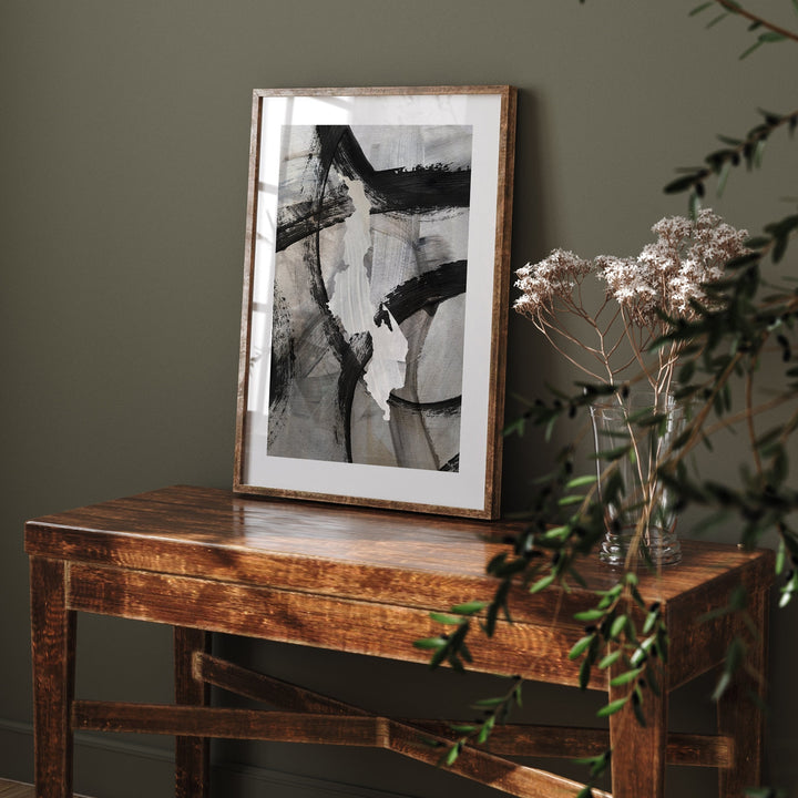 Malawi Map | Black & Grey Abstract Painting Map of Malawi Wall Art Print | Malawi Traval Poster