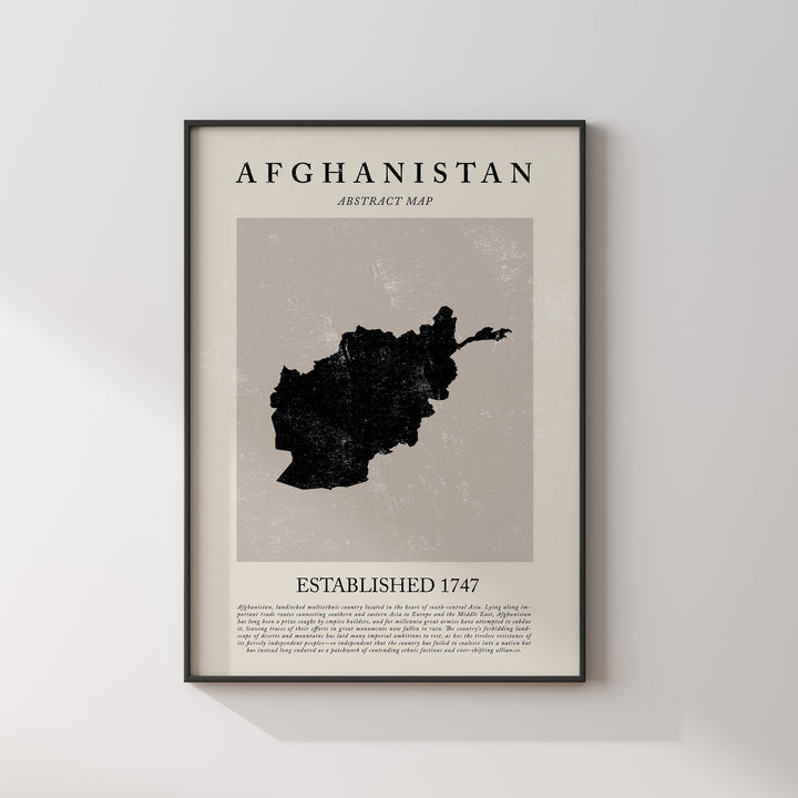 Afghanistan Map Vintage Abstract Wall Art Print Picasso + Matisse Inspired Travel Poster