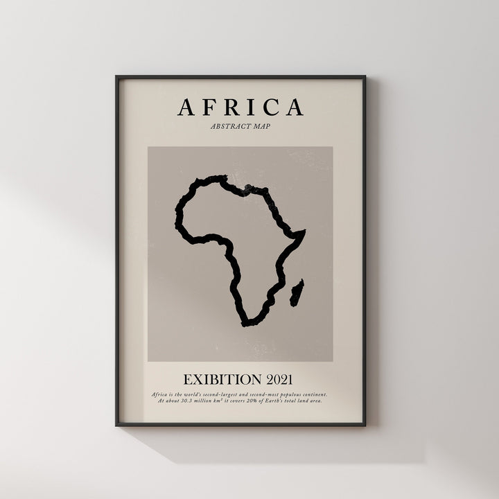 Africa Map Vintage Abstract Wall Art Print Picasso + Matisse Inspired Travel Poster