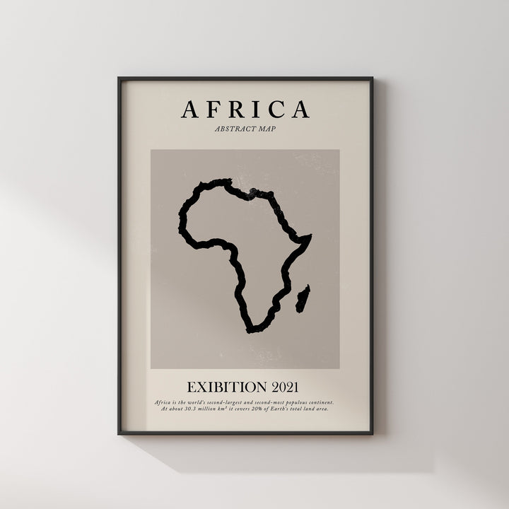 Africa Map Vintage Abstract Wall Art Print Picasso + Matisse Inspired Travel Poster