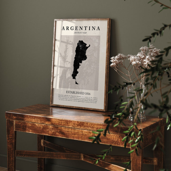 Argentina Map Vintage Abstract Wall Art Print Picasso + Matisse Inspired Travel Poster