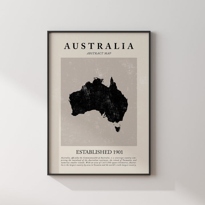 Australia Map Vintage Abstract Wall Art Print Picasso + Matisse Inspired Travel Poster