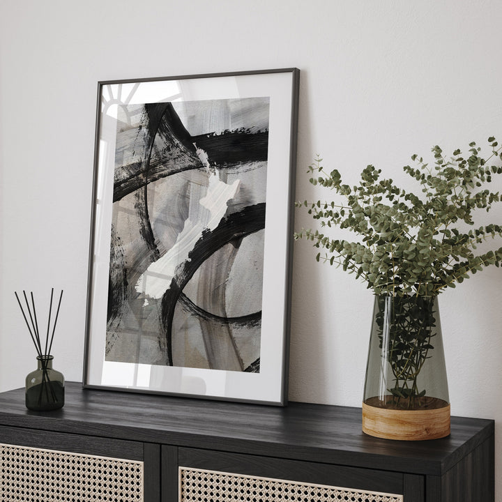 New Zealand Map | Black & Grey Abstract Painting Map of New Zealand Wall Art Print | New Zealand Traval Poster