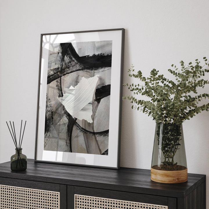 Nicaragua Map | Black & Grey Abstract Painting Map of Nicaragua Wall Art Print | Nicaragua Traval Poster