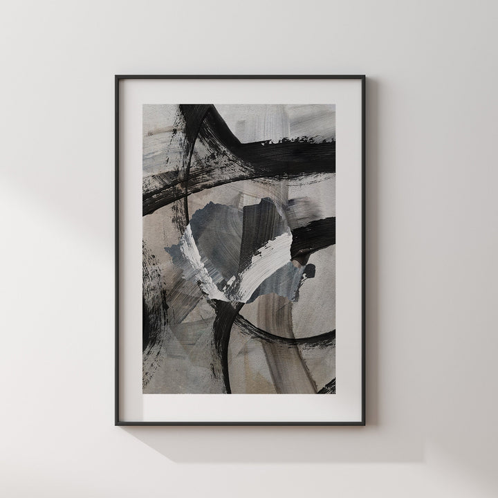 Romania Map | Black & Grey Abstract Painting Map of Romania Wall Art Print | Romania Traval Poster