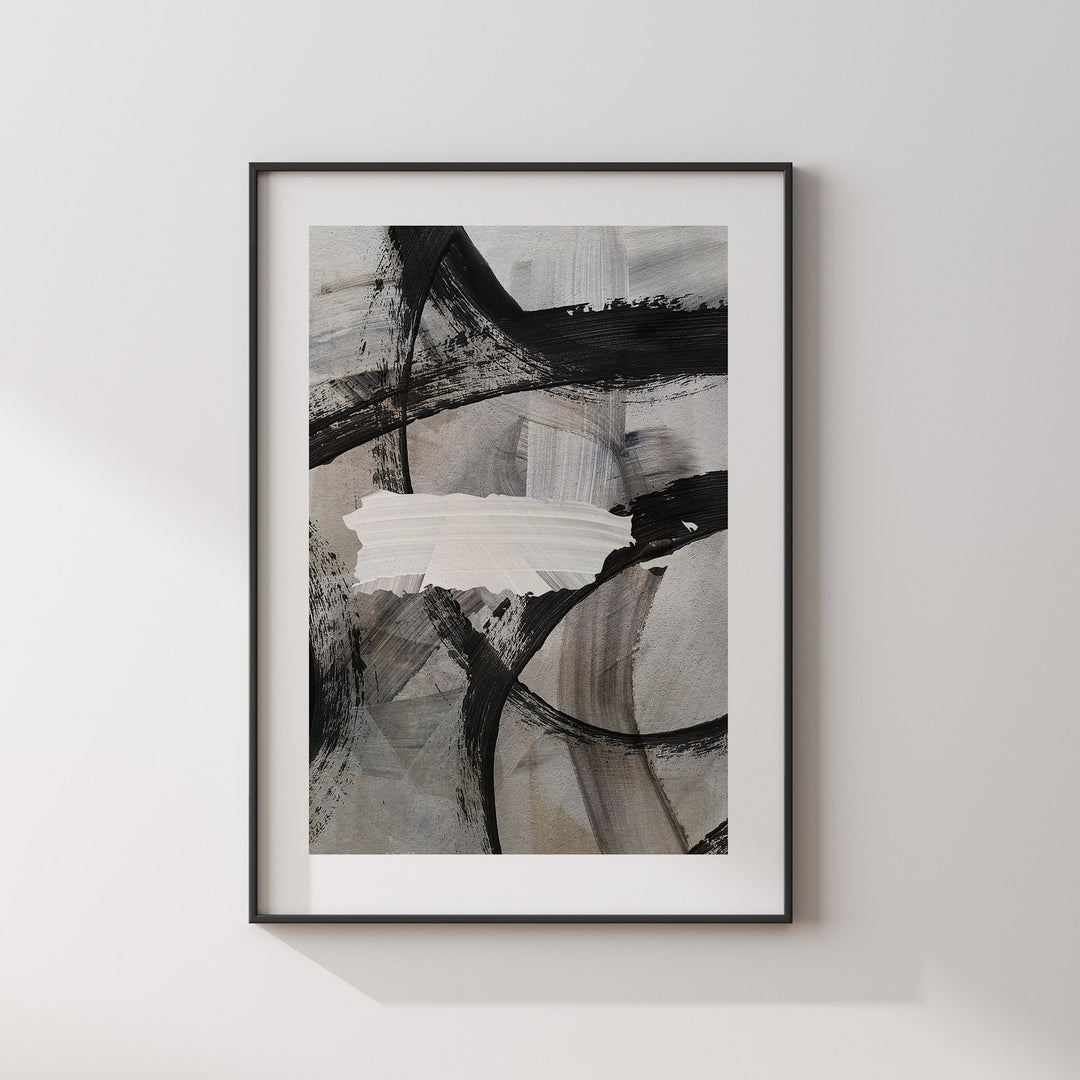 Puerto Rico Map | Black & Grey Abstract Painting Map of Puerto Rico Wall Art Print | Puerto Rico Traval Poster