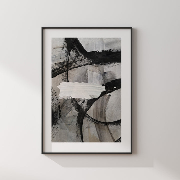 Puerto Rico Map | Black & Grey Abstract Painting Map of Puerto Rico Wall Art Print | Puerto Rico Traval Poster